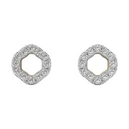 Emori 18k Yellow Gold & Diamond Hollow Stud Earrings-image-81