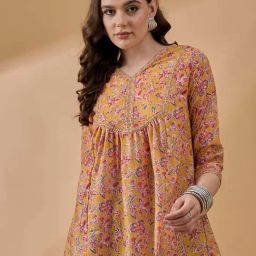 Winza Designer Mustard Printed Top-image-59