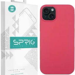 Sprig Liquid Silicone Back Cover for Apple iPhone 15 Plus (Red)-image-89