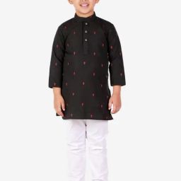Pro-Ethic Style Developer Kids Black & White Printed Full Sleeves Kurta with Pyjamas-picture-11