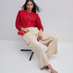 LOV by Westside Red Knit Pattern Cardigan-image-83