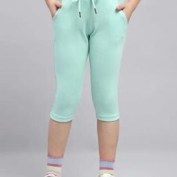 Monte Carlo Kids Blue Solid Regular Fit Capris-image-24