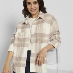 American Eagle White Checks Shacket-image-41