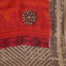 Geroo Jaipur Red Printed Saree With Unstitched Blouse image 5