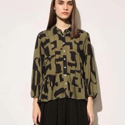 Only Green Peplum Fit Printed Shirt-image-35