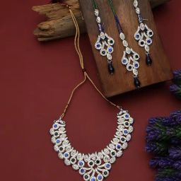 Anikas Creation Gold Plated Multicolor Stones Studded & Beaded Jewellery Set-image-51