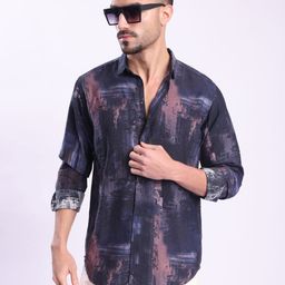 Bene Kleed Men Abstract Printed Spread Collar Casual Shirt-picture-7
