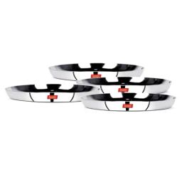 Sumeet Silver Stainless Steel Serving Plate - Set of 4-28