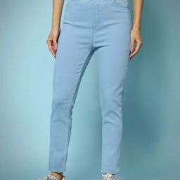 Bewakoof Light Blue Regular Fit Jeggings-image-38