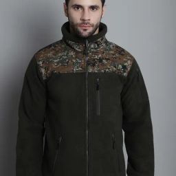 Mountmiller Olive Green Regular Fit Printed Jackets-image-80