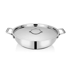 Bhalaria Food Grade Silver Stainless steel Triply Kadai with Lid & Handle - 28Cm (4 L)-picture-9