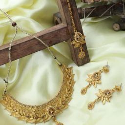 Anikas Creation Designer Gold Plated Traditional Jewellery Set-image-62
