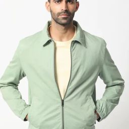 Rare Rabbit Green Regular Fit Solid Jacket-picture-15