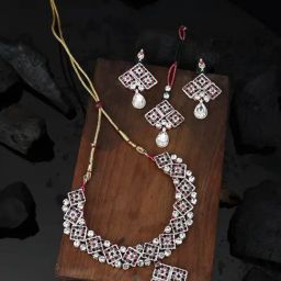 Anikas Creation Gold Plated Multicolor Stones Studded & Beaded Jewellery Set-image-54