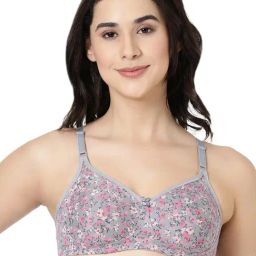 BLOSSOM Grey Printed Full Coverage T-Shirt Bra-image-25
