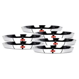 Sumeet Silver Stainless Steel Plates - Set of 6-14