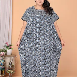 SP DESIGNS Women Floral Printed Pure Cotton Maxi Nightdress-picture-46