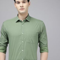 Park Avenue Slim Fit Floral Printed Pure Cotton Formal Shirt-image-90