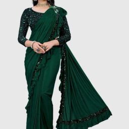 APNISHA Green Embellished Ready to Wear Sarees With Blouse-picture-21