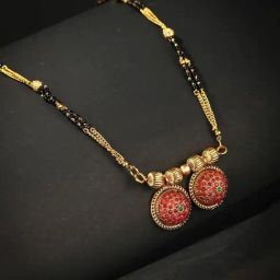 Priyaasi Pink & Green Mangalsutra-image-51