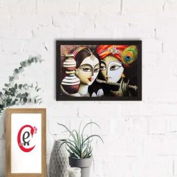 eCraftIndia Radha Krishna Matt Textured UV Art Painting-image-95