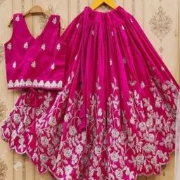 Hari charan enterprise Pink Silk Lehenga Choli-picture-41