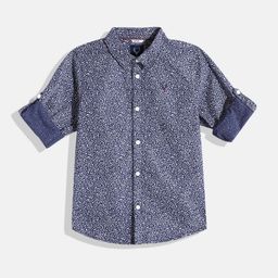 Allen Solly Junior Boys Cotton Sport Regular Fit Floral Printed Casual Shirt-image-1