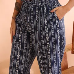 YASH GALLERY Ethnic Motifs Printed Regular A-Line Kurta With Trouser With Dupatta image 3