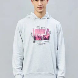 Club York Light Grey Melange Regular Fit Hooded Sweatshirt-picture-36