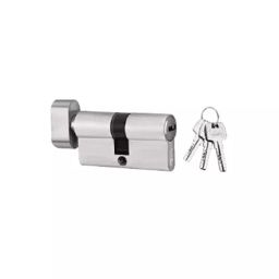 Link 62 mm One Side Key Brass Silver Stainless Steel Finish Euro Profile Cylinder Lock-image-73