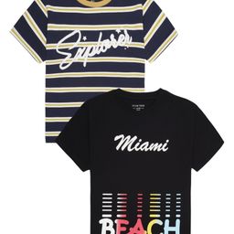 PLUM TREE Boys Striped Round Neck Cotton T-shirts-39