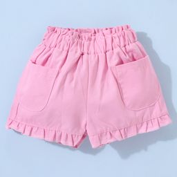 Kookie Kids Mid Thigh Solid Shorts - Pink-image-92