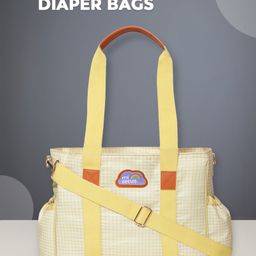Mi Arcus Check Print Diaper Bag - Yellow-image-15
