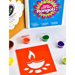 ilearnngrow Diwali D I Y Rangoli Kit Diya - Multicolour-2