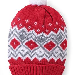 Babyhug Woollen Cap with Diamond Design - Multicolour-picture-17