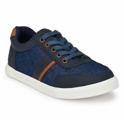TUSKEY Self Designed Laced Up Shoes - Navy Blue-image-1