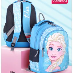 Babyhug Disney Frozen Elsa Ice Magic School Backpack Blue - 16 Inches-image-7