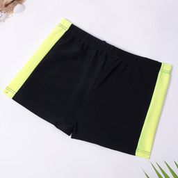 Bubble Berry Colour Block Shorts - Black & Yellow-image-106