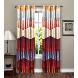 RRC Super Soft Brushed Microfiber Cotton Door Curtains - Maroon-image-79
