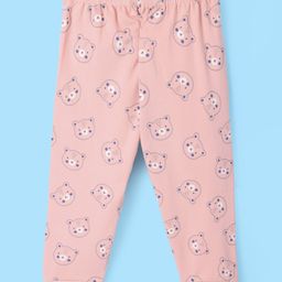 Ollypop Interlock Knit Full Length Teddy Bear Printed Lounge Pant - Dark Peach-image-22