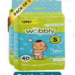 Wobbly Baby Diaper Pants, Small (S) Size - 80 count-12