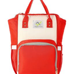 House of Quirk Bear Print Baby Diaper Bag Maternity Backpack for Mom & Dad with Insulated Pockets (Red/Beige)-61