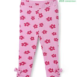 Babyoye Cotton Knit Full Length Leggings With Floral Print - Pink-image-45