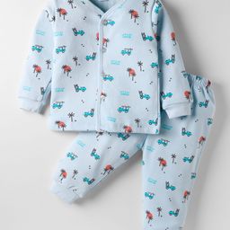 Tango Fleece Knit Full Sleeves Co-ords Night Suit - Light Blue-picture-33