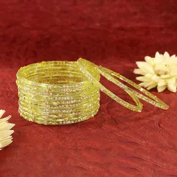 LAVAZZA Set Of 12 Stones-Studded Glass Bangles-52