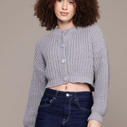 Roadster Woollen Crop Cardigan-image-5