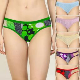 AROUSY Green & Red Printed Bikini Panties - Pack Of 6-1