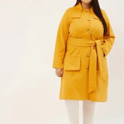 theRebelinme Plus Size Yellow Fleece Relaxed Fit Coat-picture-29