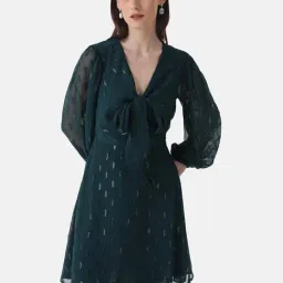 Kazo Green A Line Dress-image-86