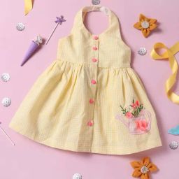 Nauti Nati Kids Yellow Embroidered Dress-image-30